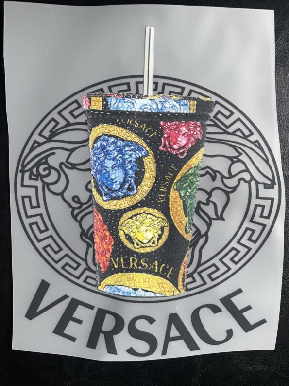 V black color cup iron on heat transfers