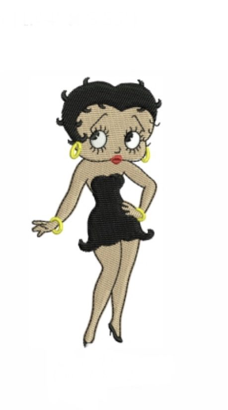 Betty hoop black dress embroidery patch