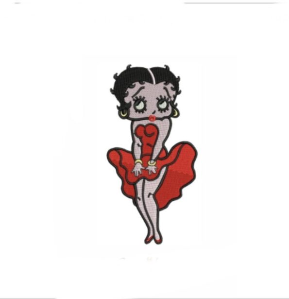Betty hoop red dress embroidery patch