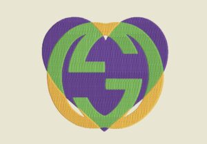 G heart embroidery iron on patches