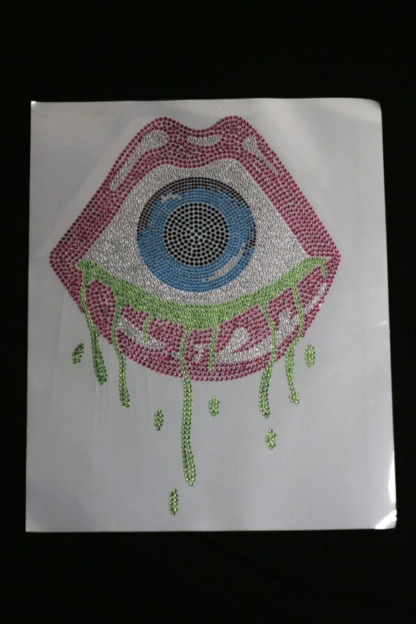 Coloful evil eye iron on rhinestone transfers