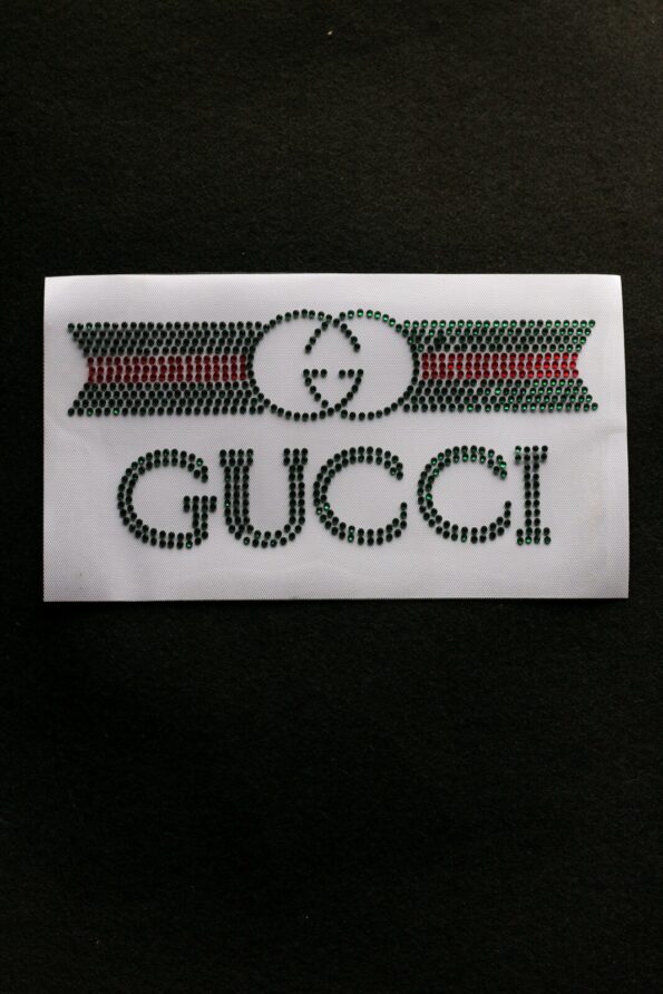 G logo iron on rhinestone transfers