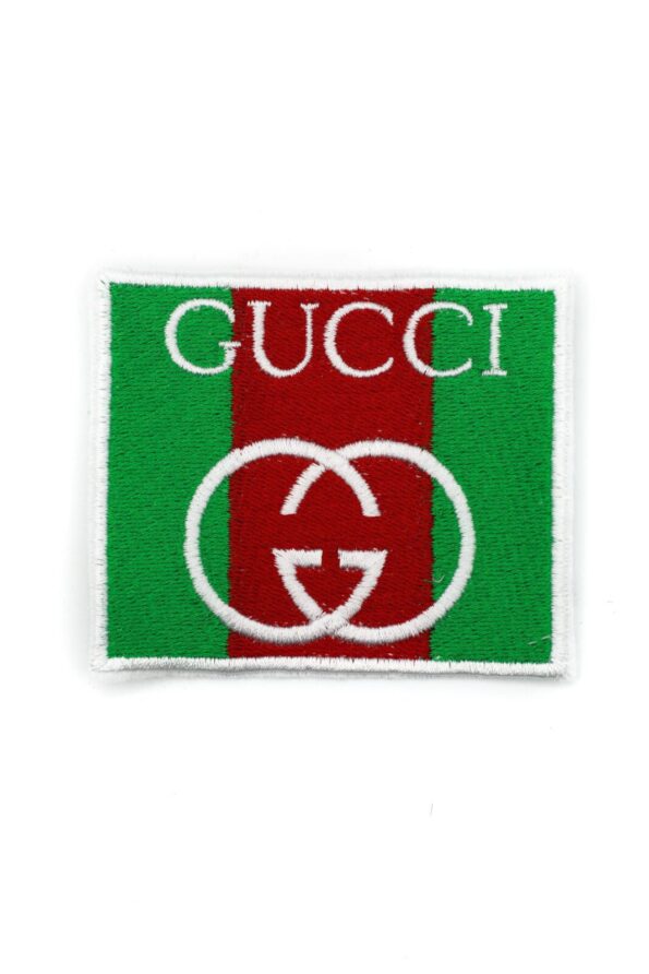 Green red iron on embroidery patches