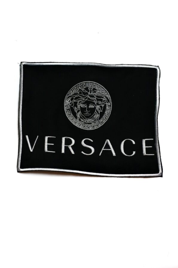 large suede logo V iron on embroidery patches