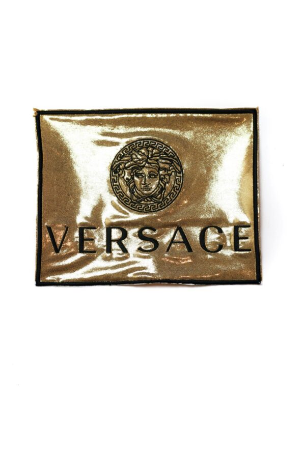 large Metallic logo V iron on embroidery patches