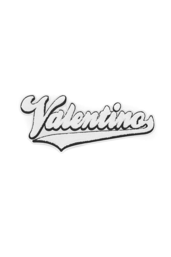 White valentino chenille iron on patch