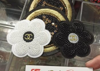 Flower beaded c embroidery patches