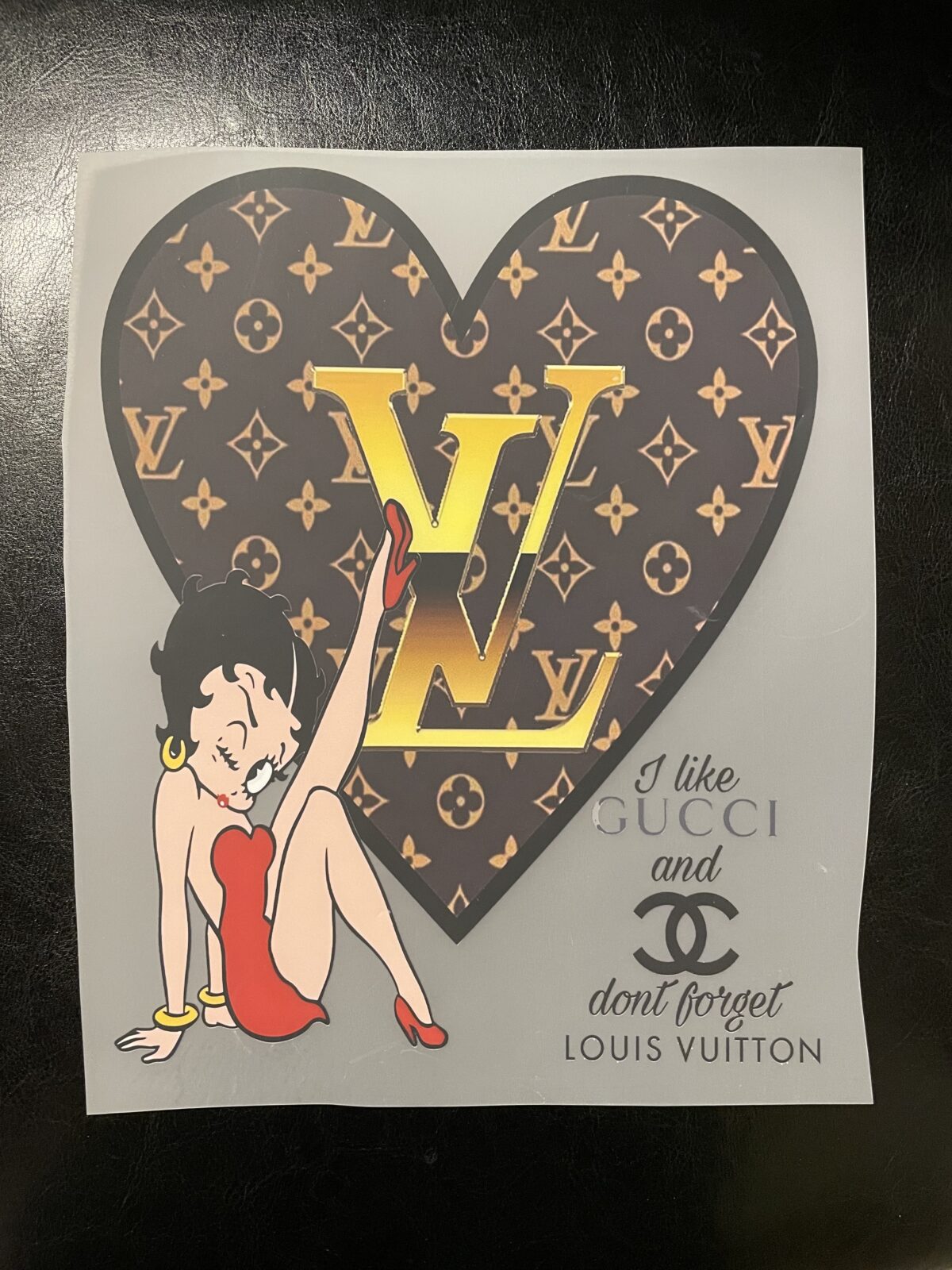 Big heart betty iron on heat transfers