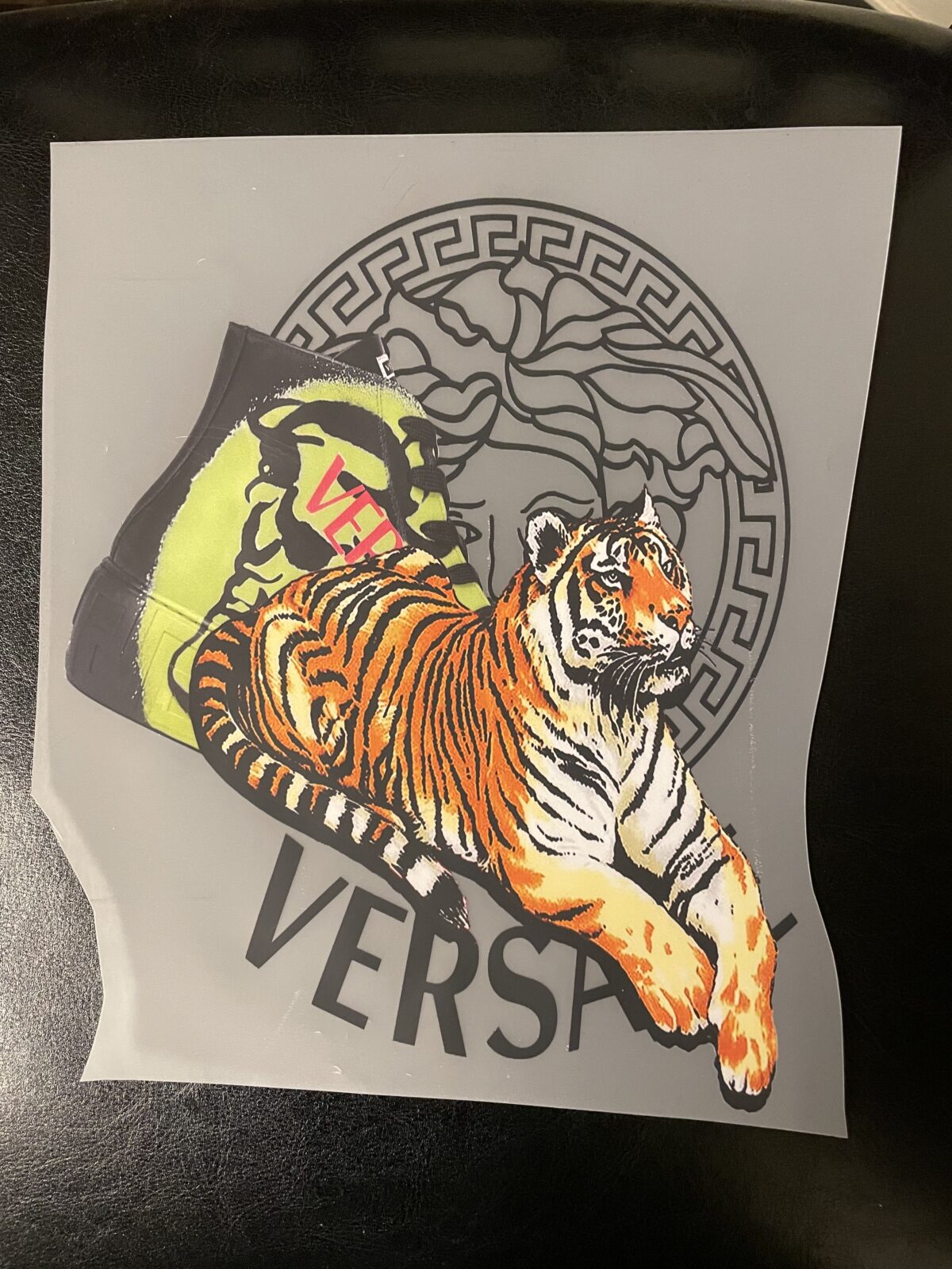 Tiger V pattern iron on heat transfers