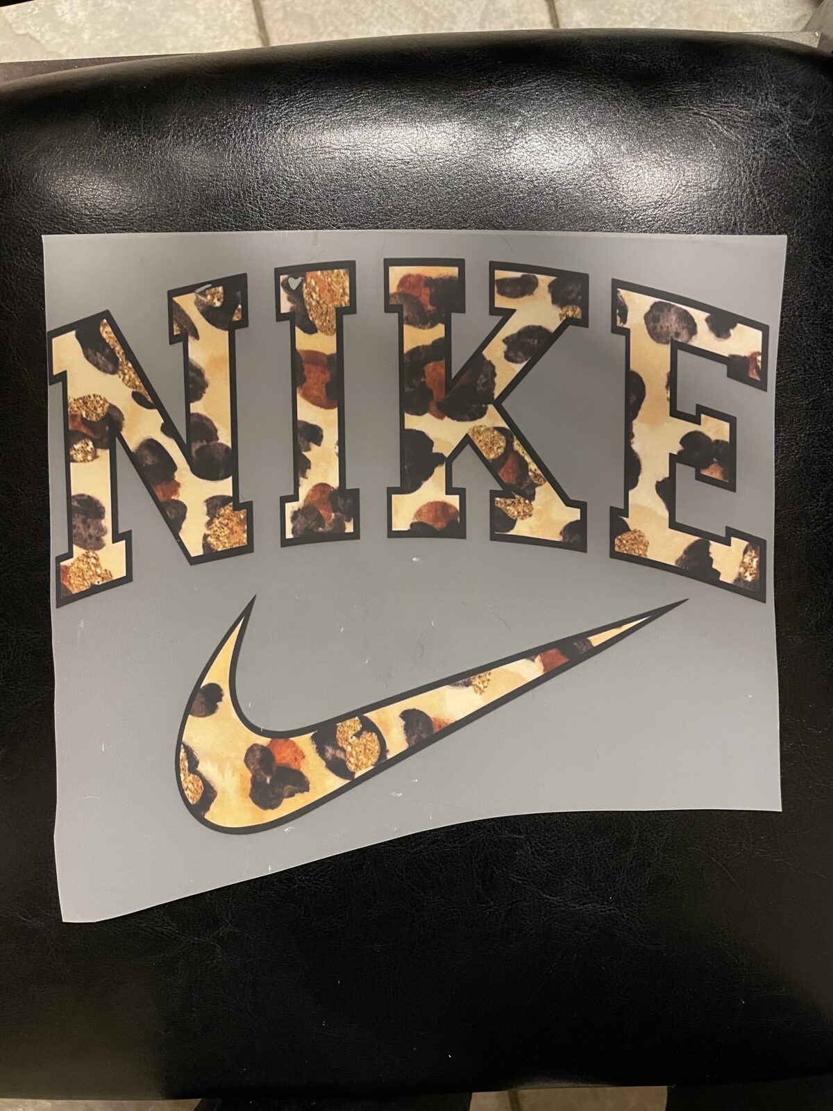 Animal print swoosh pattern iron on heat transfers