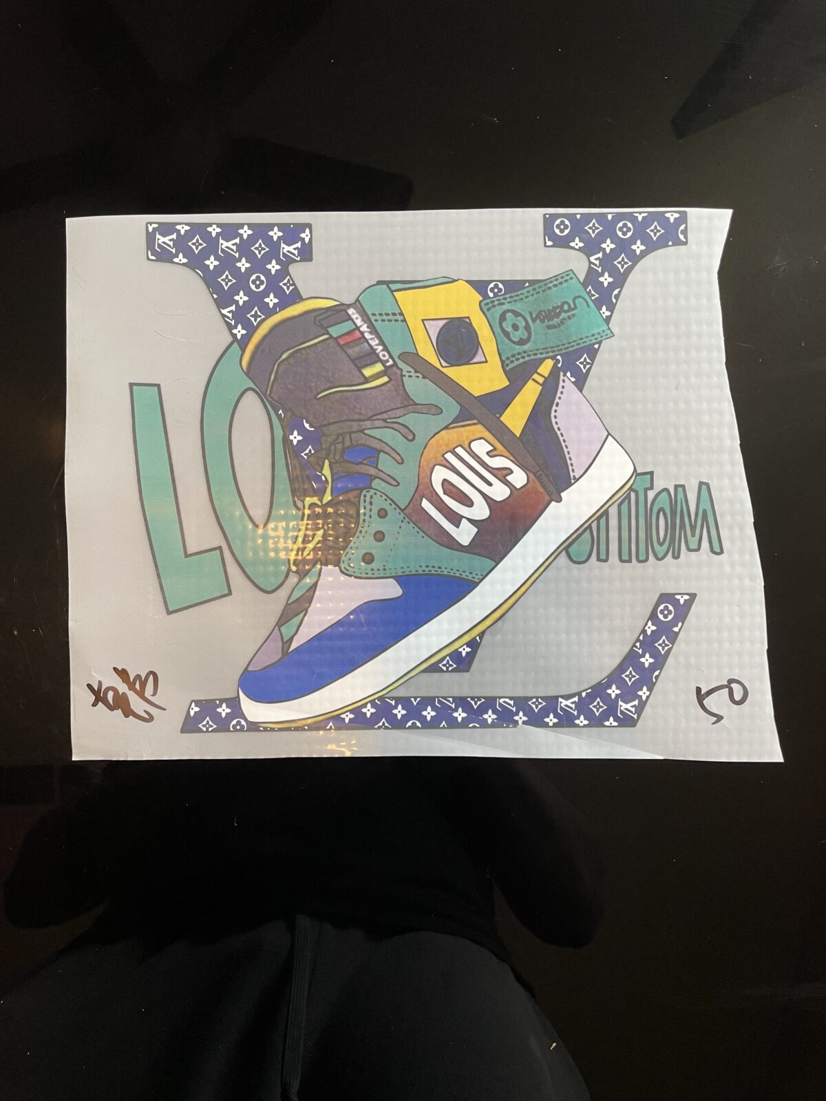 Sneaker L iron on heat transfers