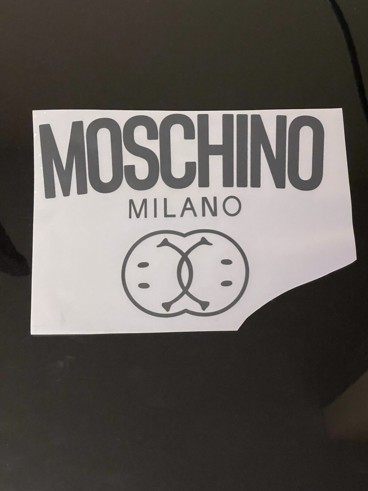 Black milano iron on heat transfers