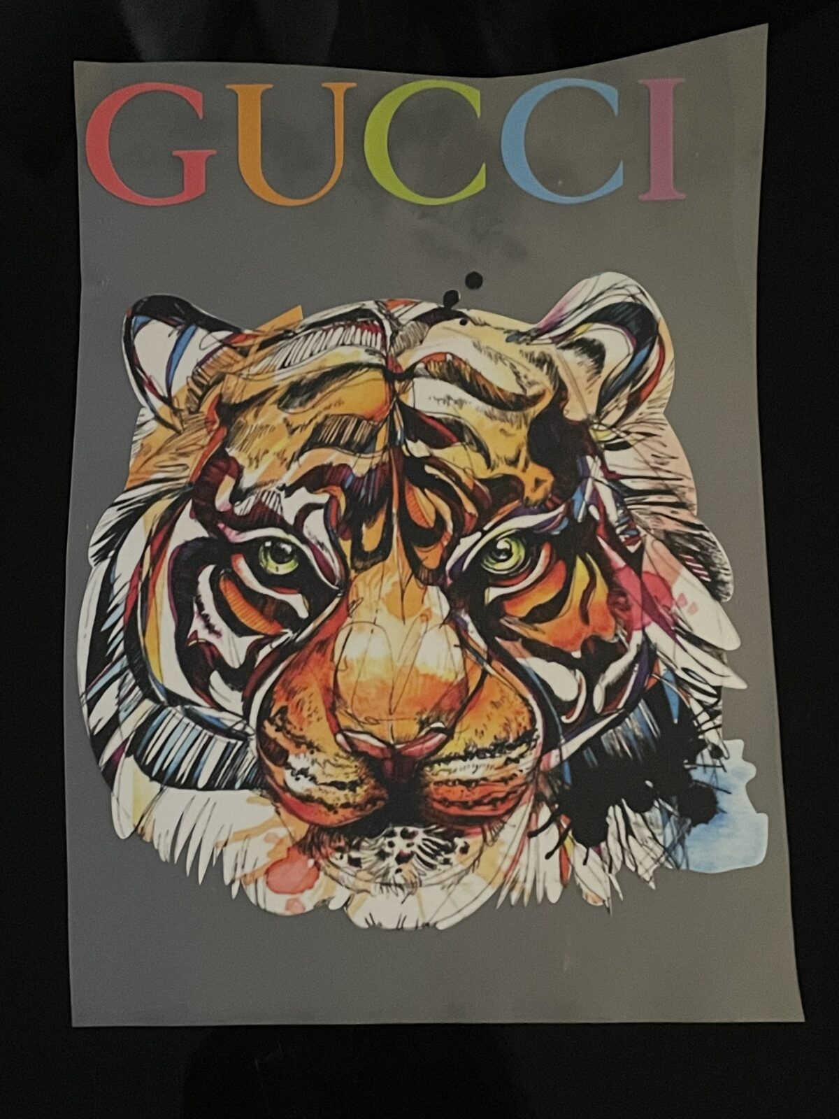 Colorful tiger GG iron on heat transfers