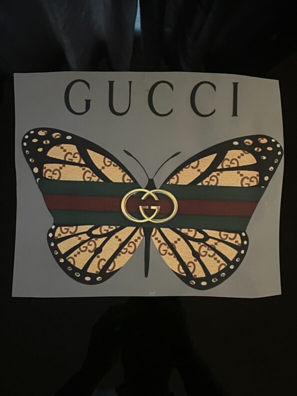 G colorful Butterfly iron on heat transfer