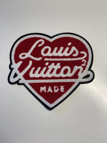 Red Made heart Chenille iron on patches