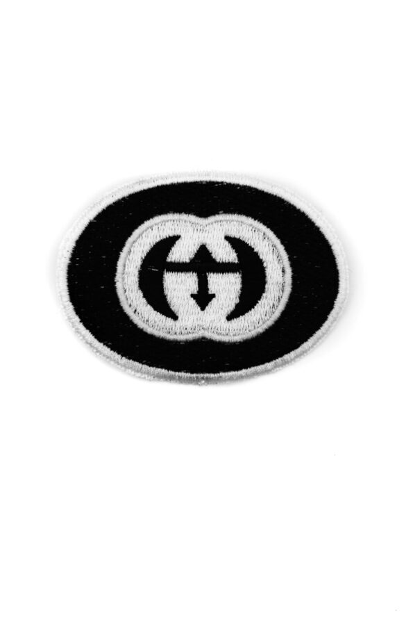 Round G iron on embroidery patches