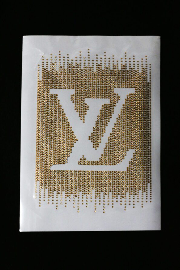 Drip L iron on rhinestone transfers