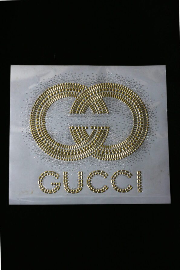 Gold plated iron on rhinestone transfers