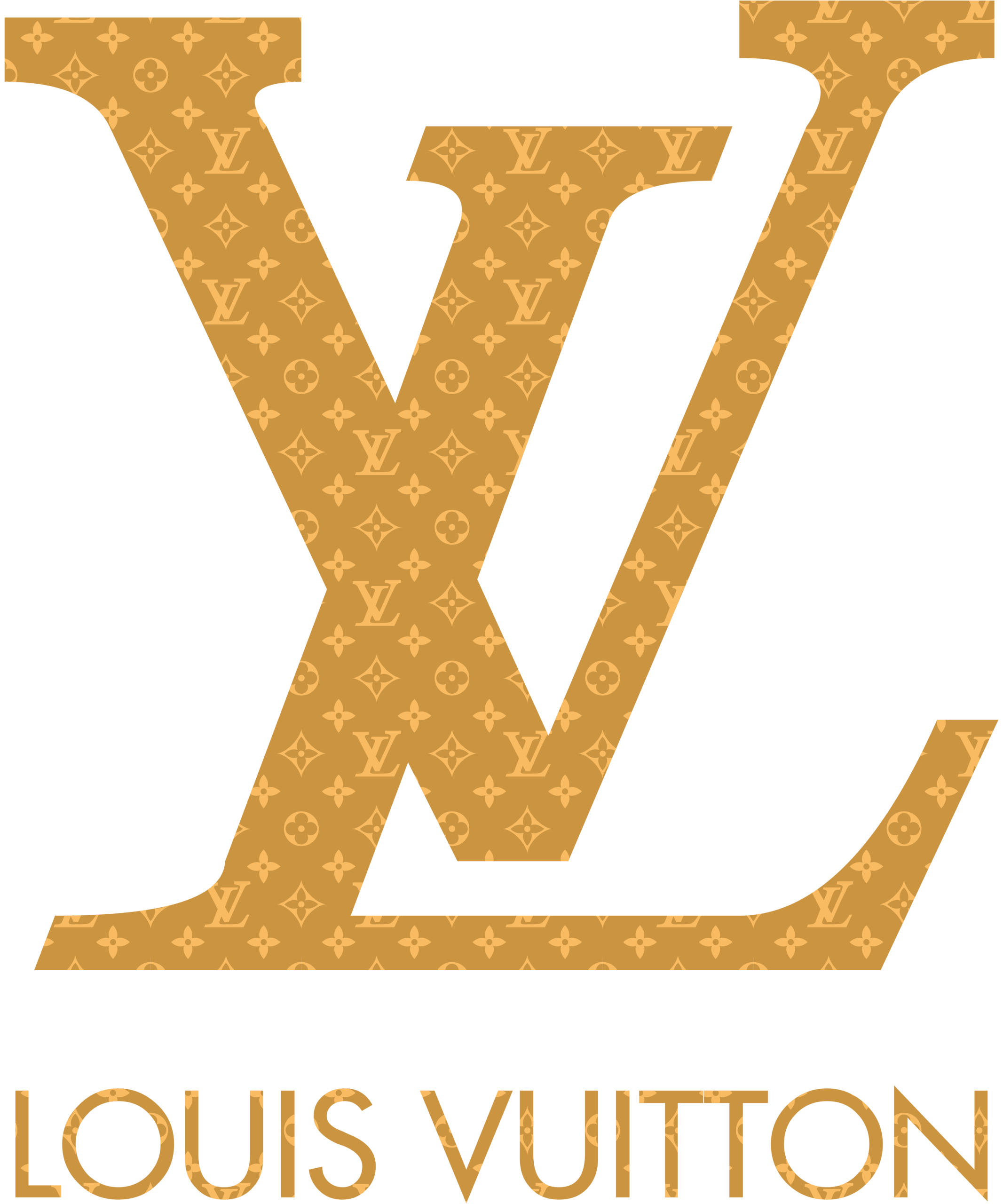 Louis Vuitton Gold patern PNG