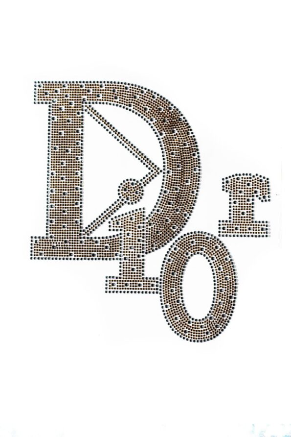 Large Gold Dr Rhinestone patches