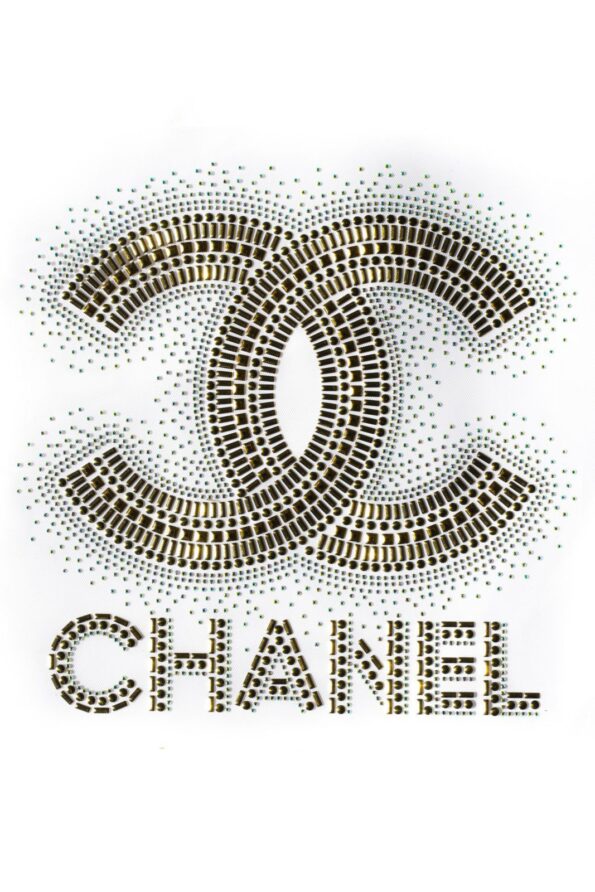 Gold scattered iron on Rhinestone Patches