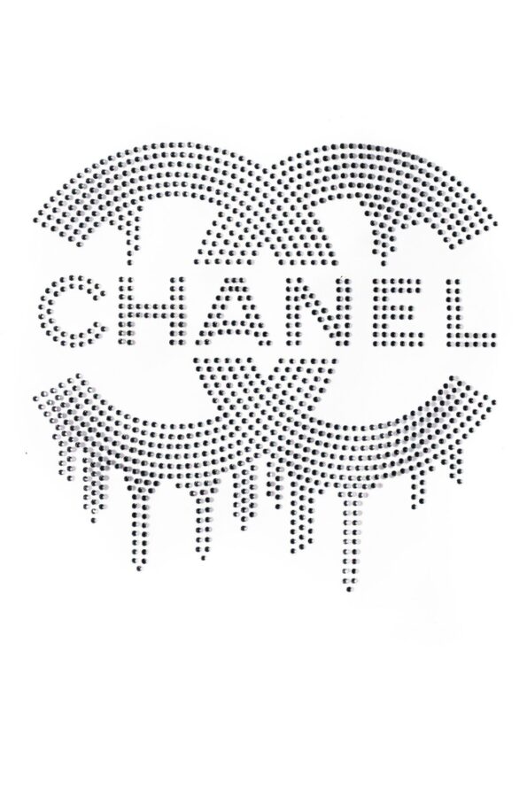 Silver drip iron on Rhinestone appliques