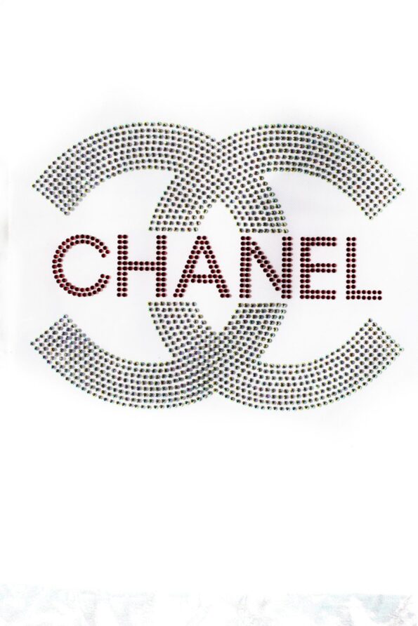 Red and silver iron on Rhinestone appliques