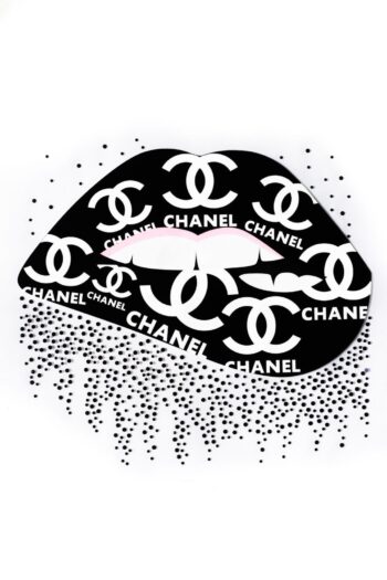 Heat transfer rhinestone cc lip iron on appliqué