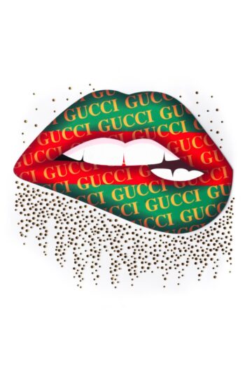 Heat transfer rhinestone flag lip iron on appliqué