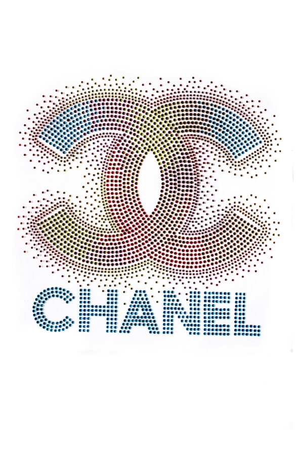 CC colorful iron on rhinestone transfer