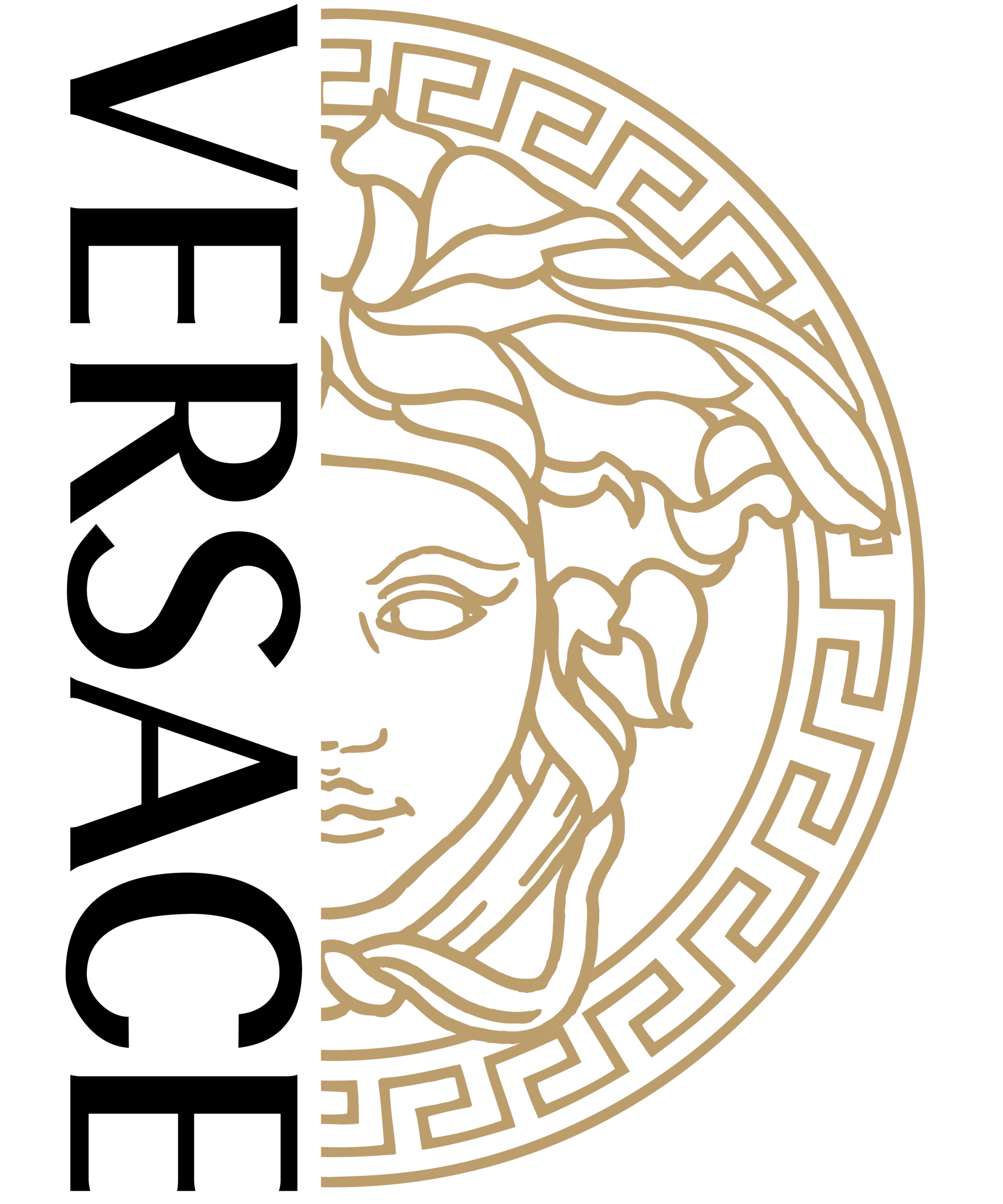 Versace medusa vertical black PNG