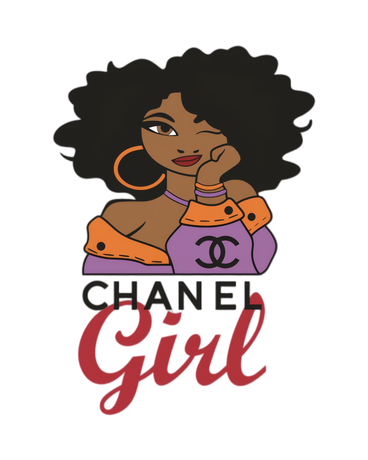 Melanin C girl iron on heat transfers for shirts