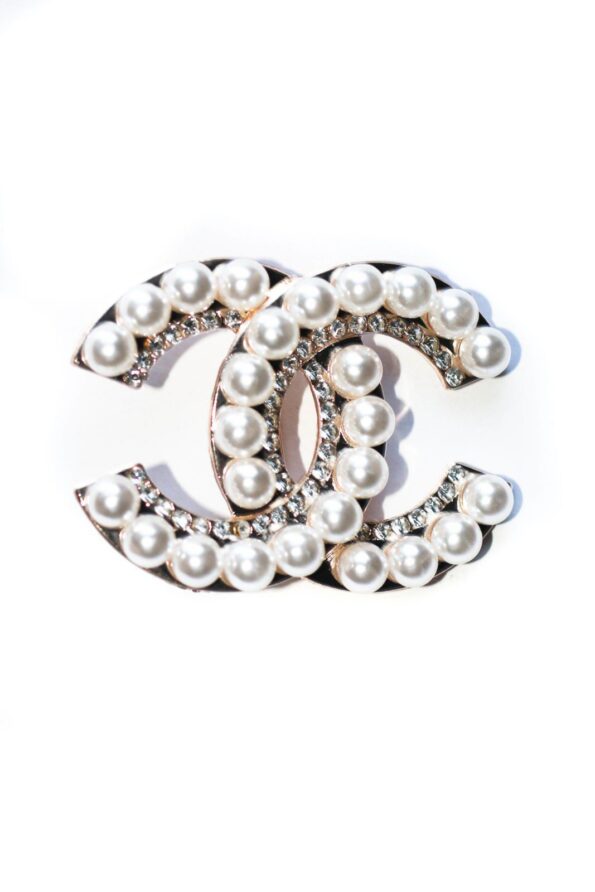 White pearl rhinestone brooches and pins