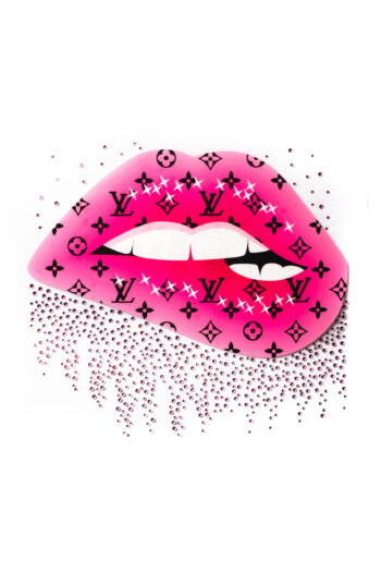 LV pink lip iron on heat transfers