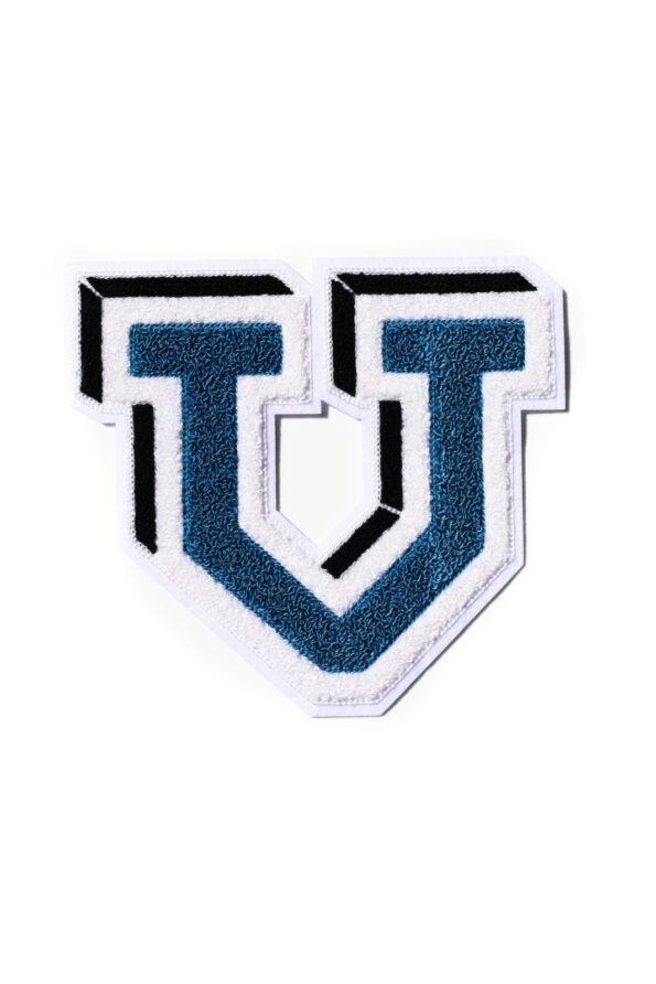 Letterman V iron on chenille patches