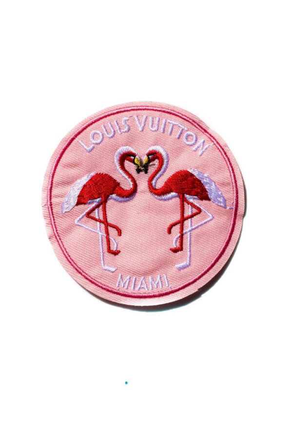 Pink Miami iron on embroidery patches
