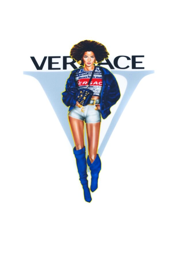 Lady fashion V iron on heat transfers