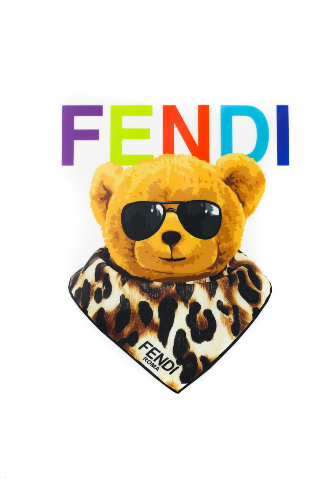 Bear colorful glasses iron on heat transfers