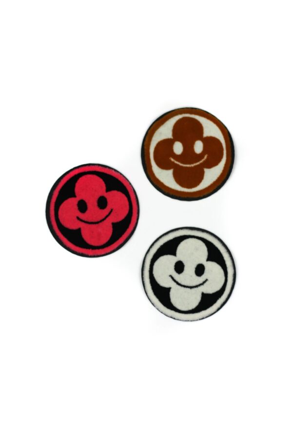 Smiley design iron on chenille patches
