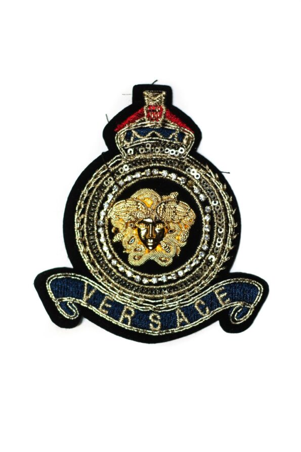 V Snake head badge embroidery patches