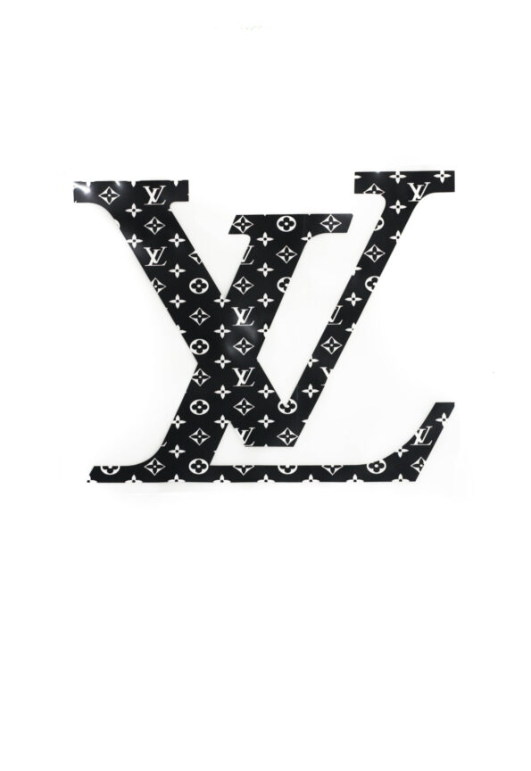 LV black pattern iron on heat transfers