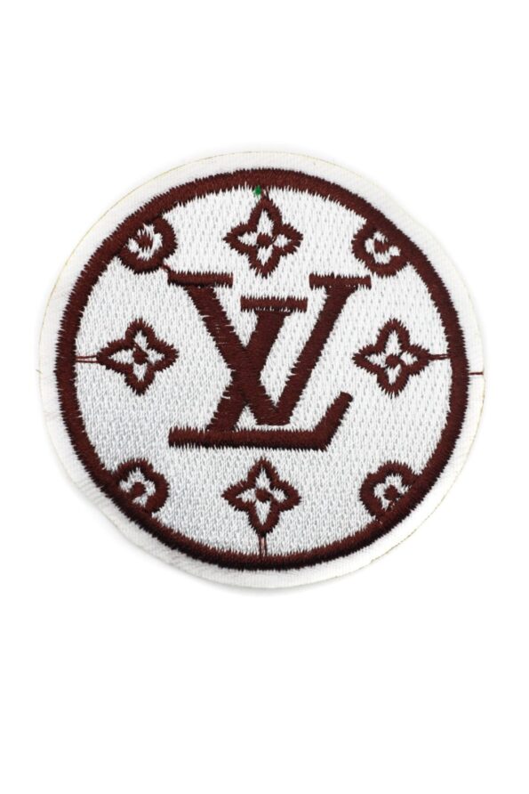 Small round white embroidery iron on patches