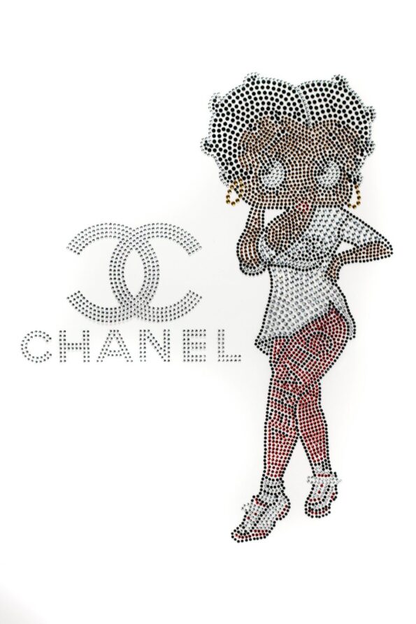Large Fashion girl iron on rhinestone appliques