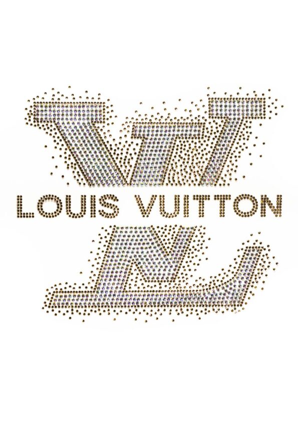 Gold and silver iron on rhinestone appliques