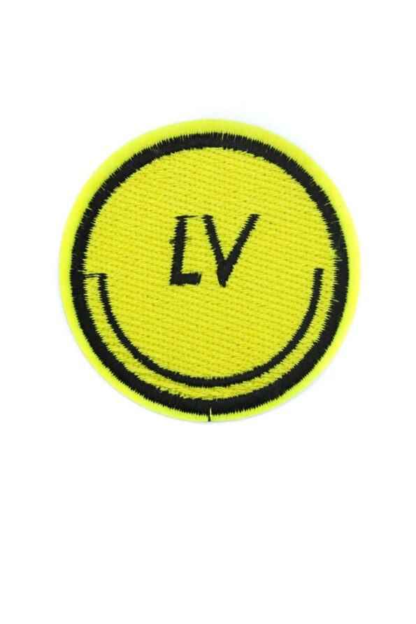 Yellow smiley embroidered iron on patches
