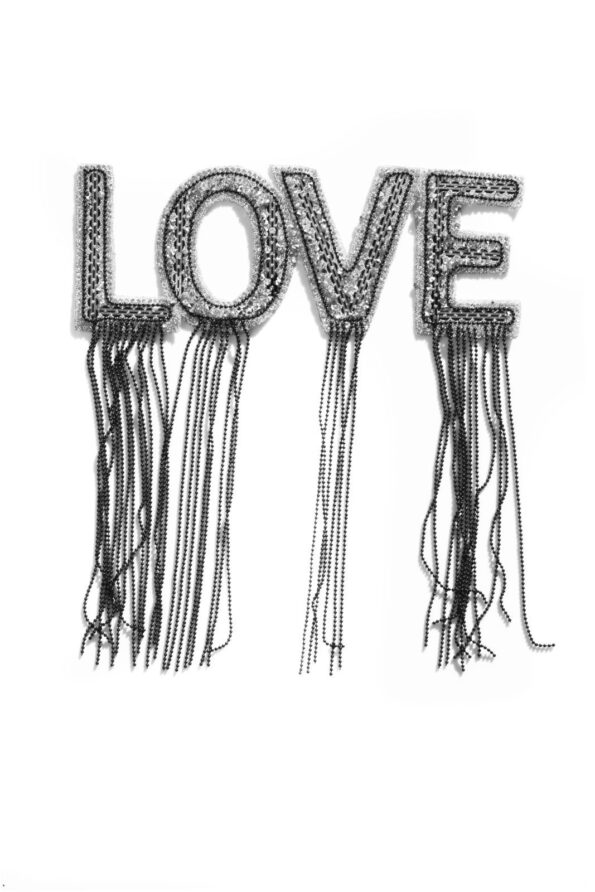 Love Fringe sequin embroidery Patch