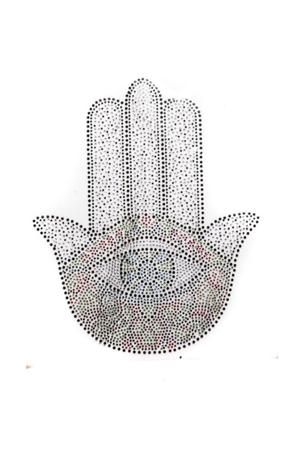 Hamsa evil eye iron on rhinestone transfers