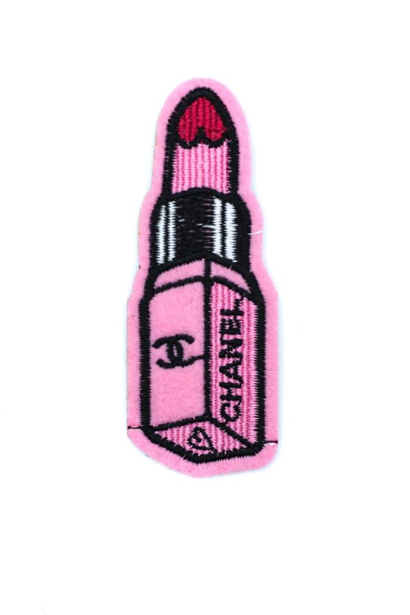 Pink lipstick iron embroidery patches