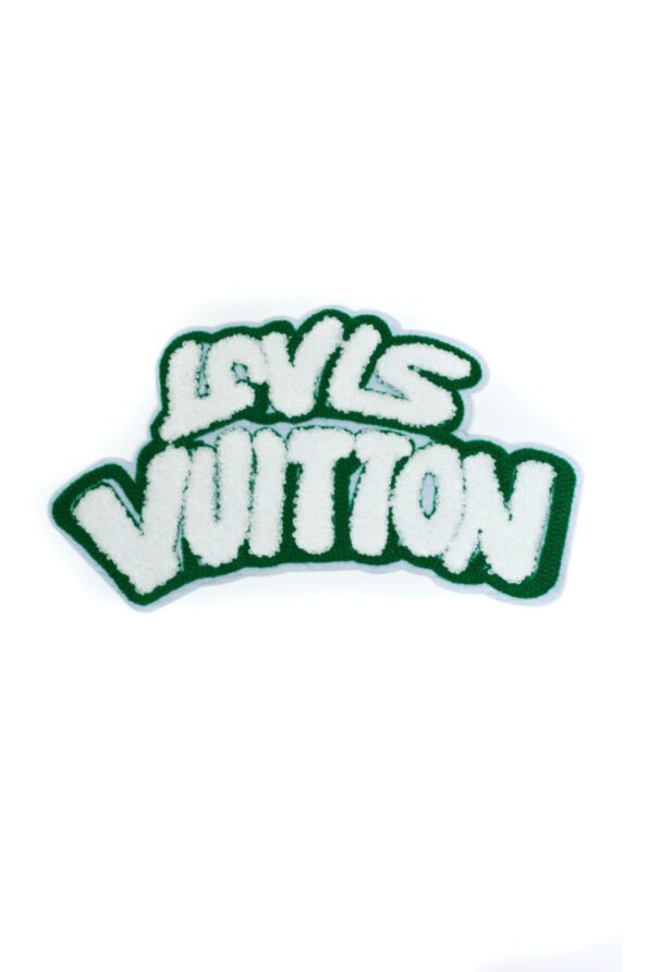 White green varsity iron on chenille patches