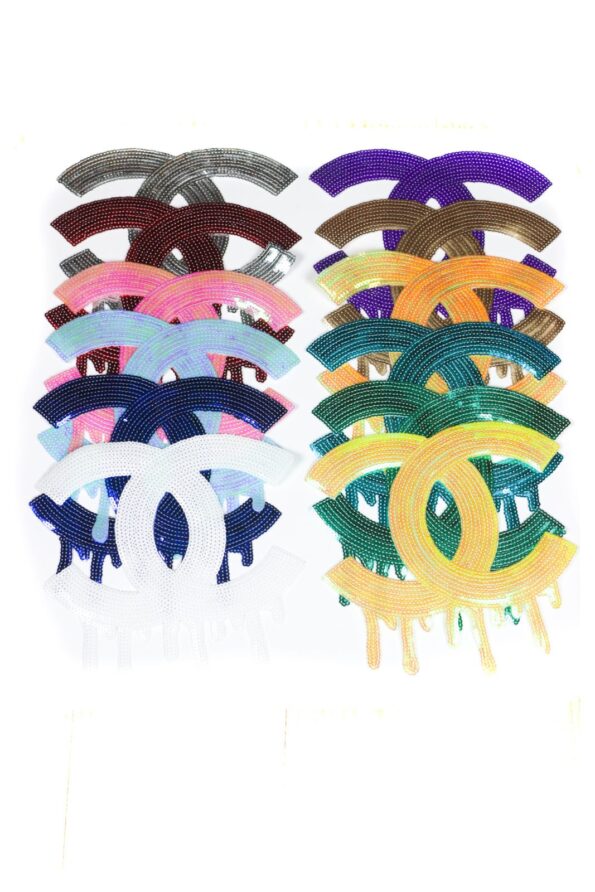 Shiny Large CC Sequin Patch iron on